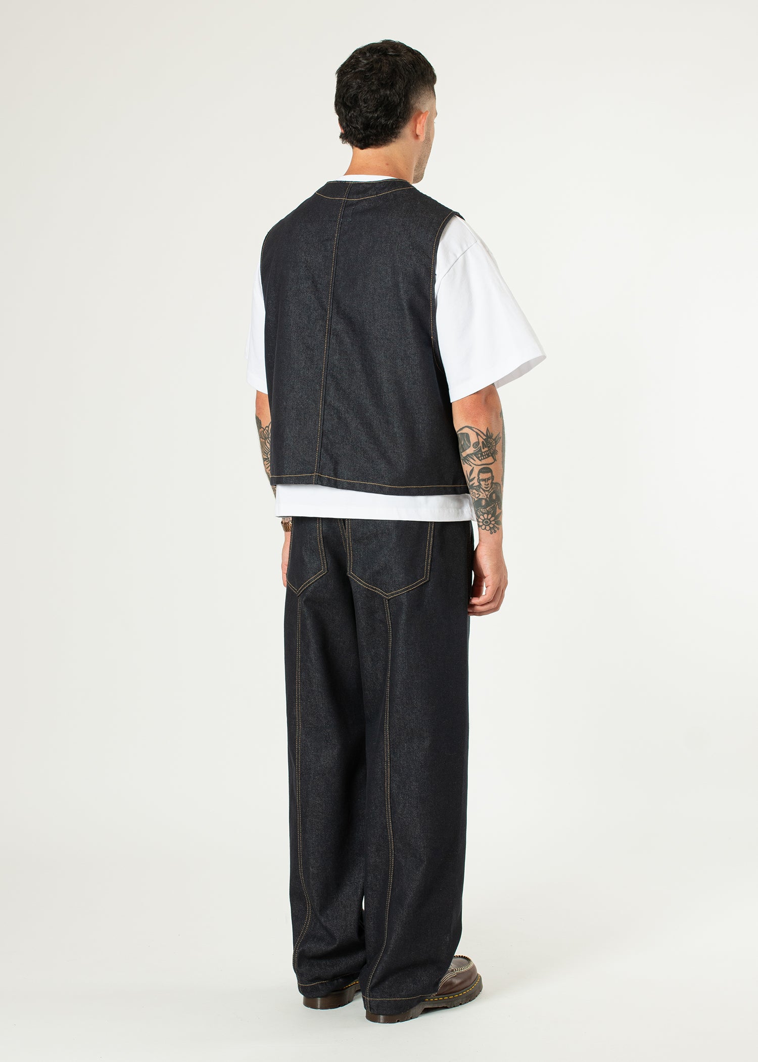 Raw Denim Wide Vest