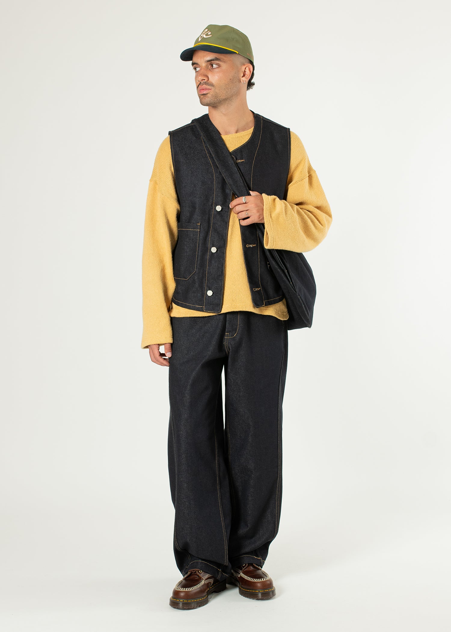 【2plan】Shade Stitch Raw Wide Denim 2plan】Shade Stitch Raw Wide Denim