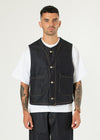 Raw Denim Wide Vest