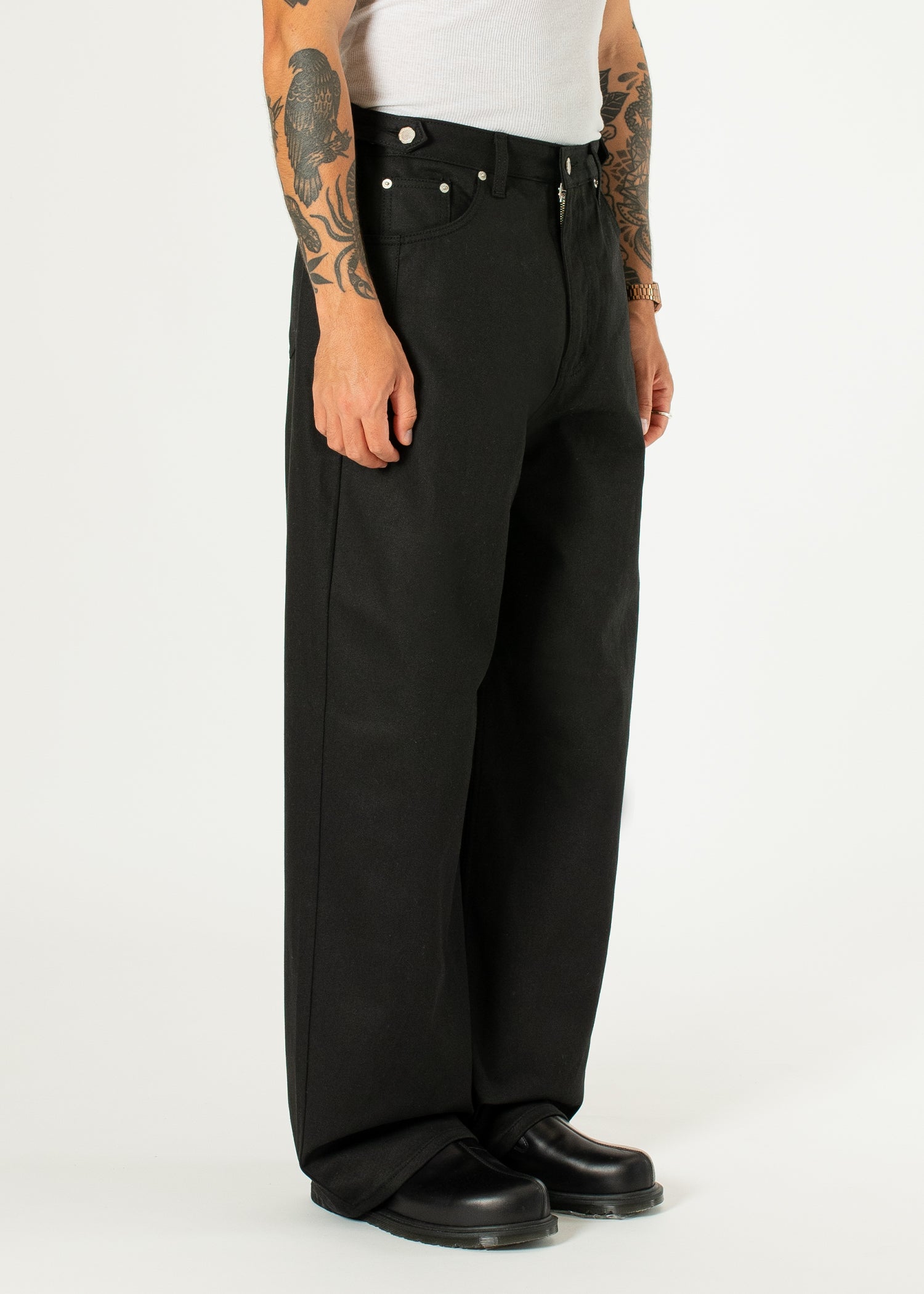 Side-button Denim Jeans