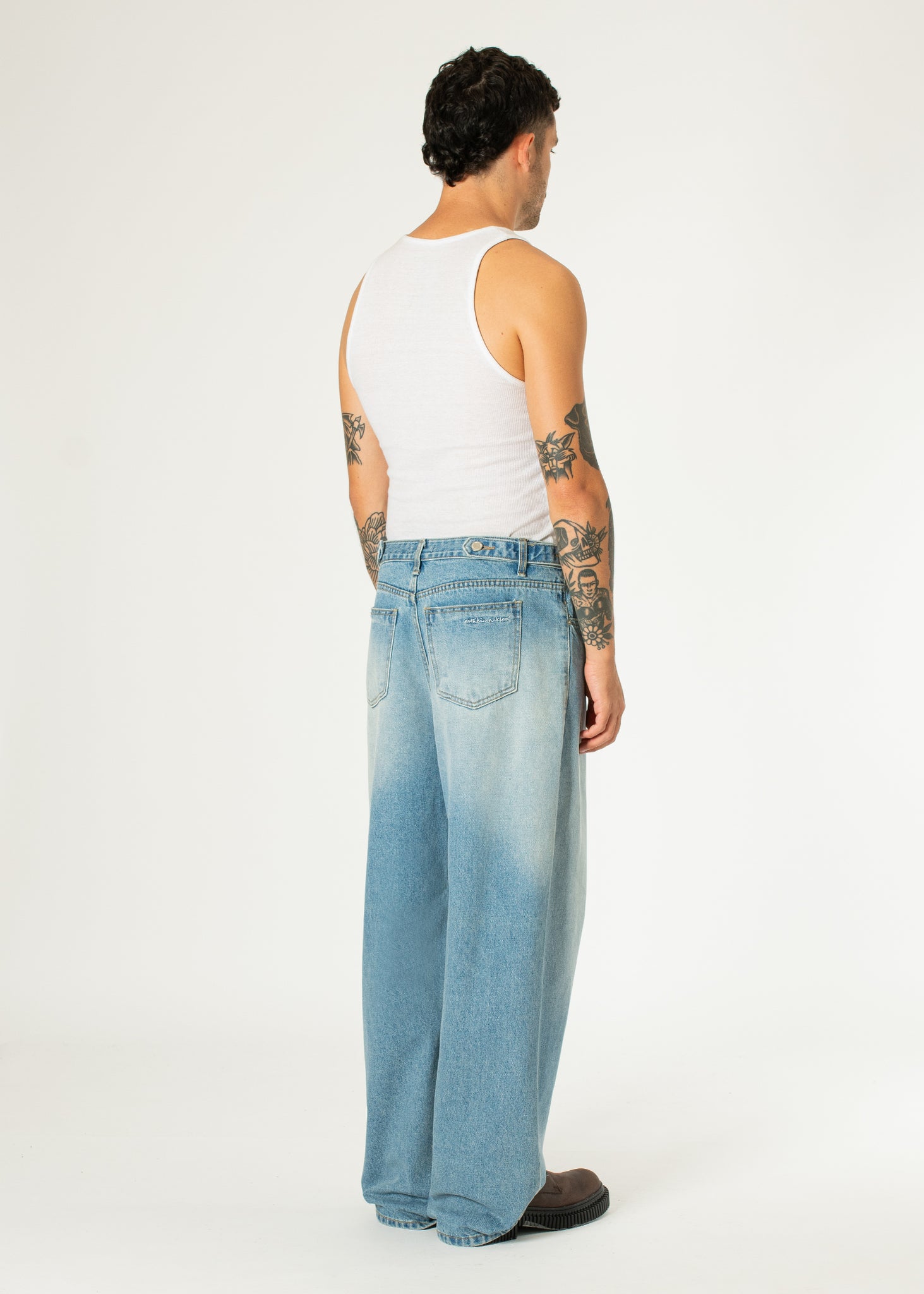Side-button Denim Jeans