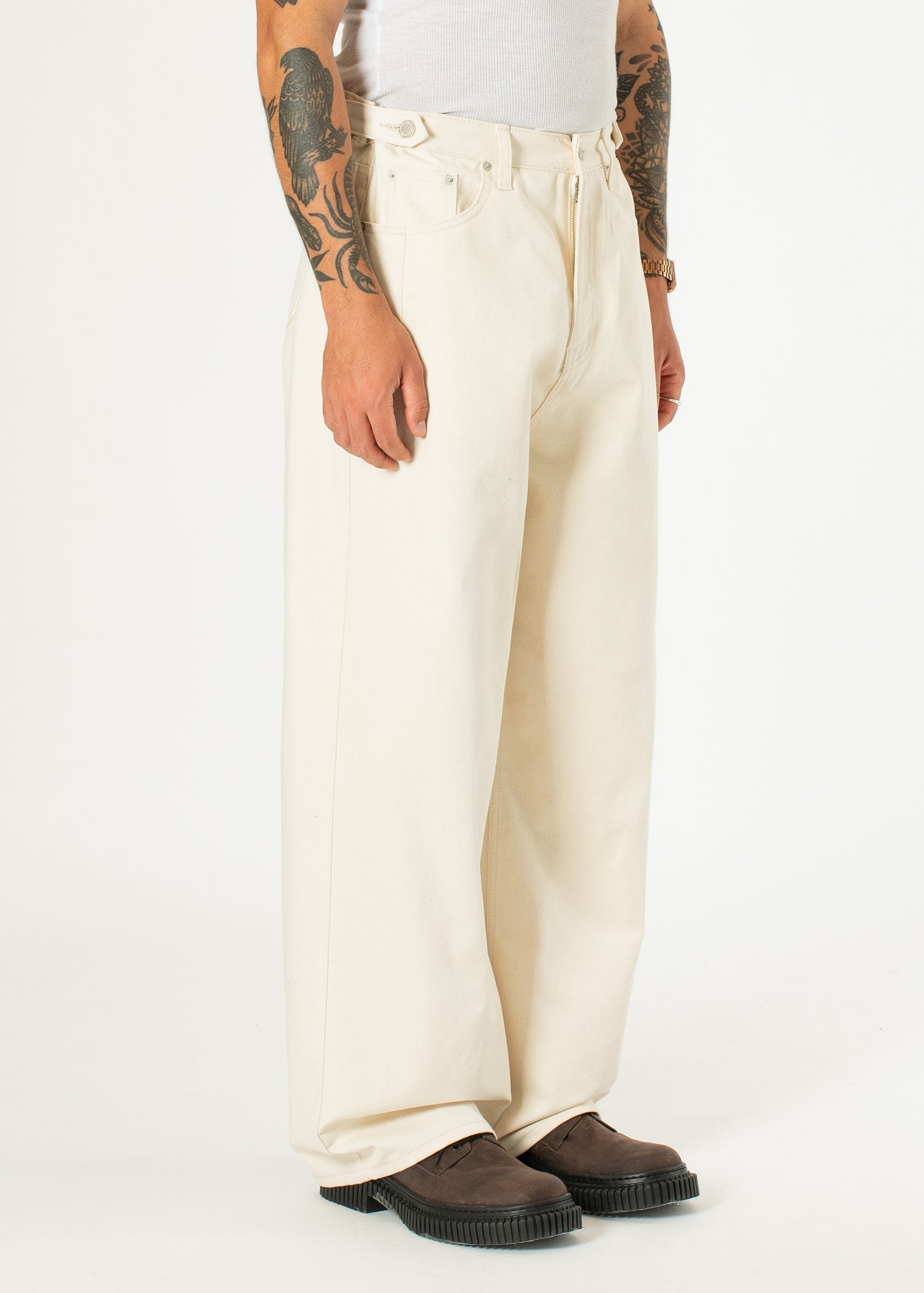 Side-button Denim Jeans