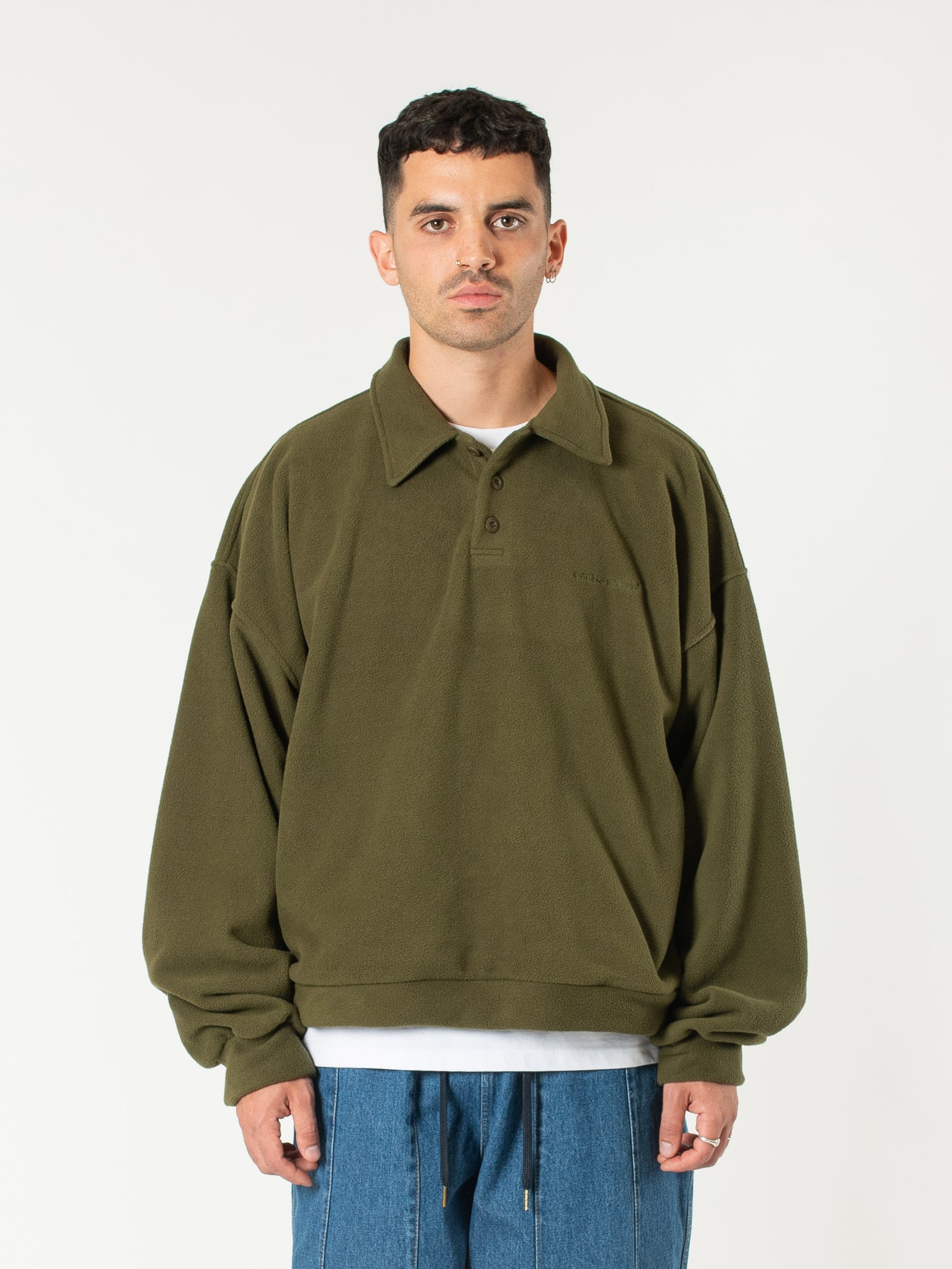 Fleece Polo Sweater