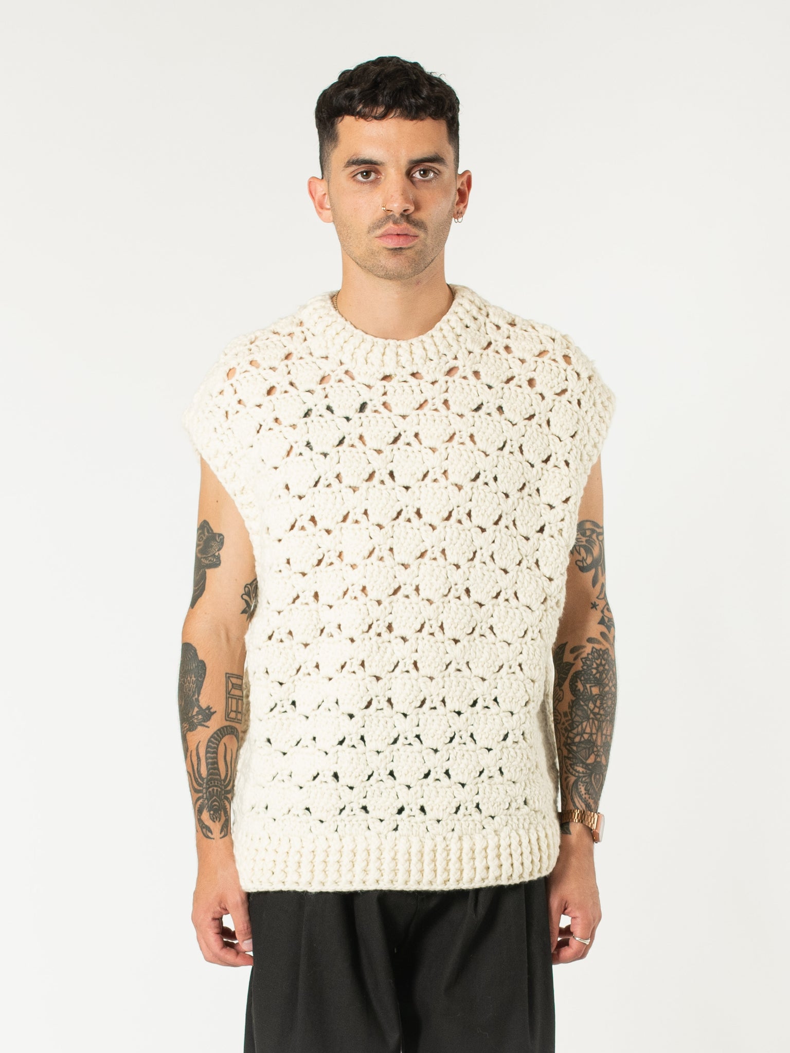 Heavy-gauge Crochet Vest