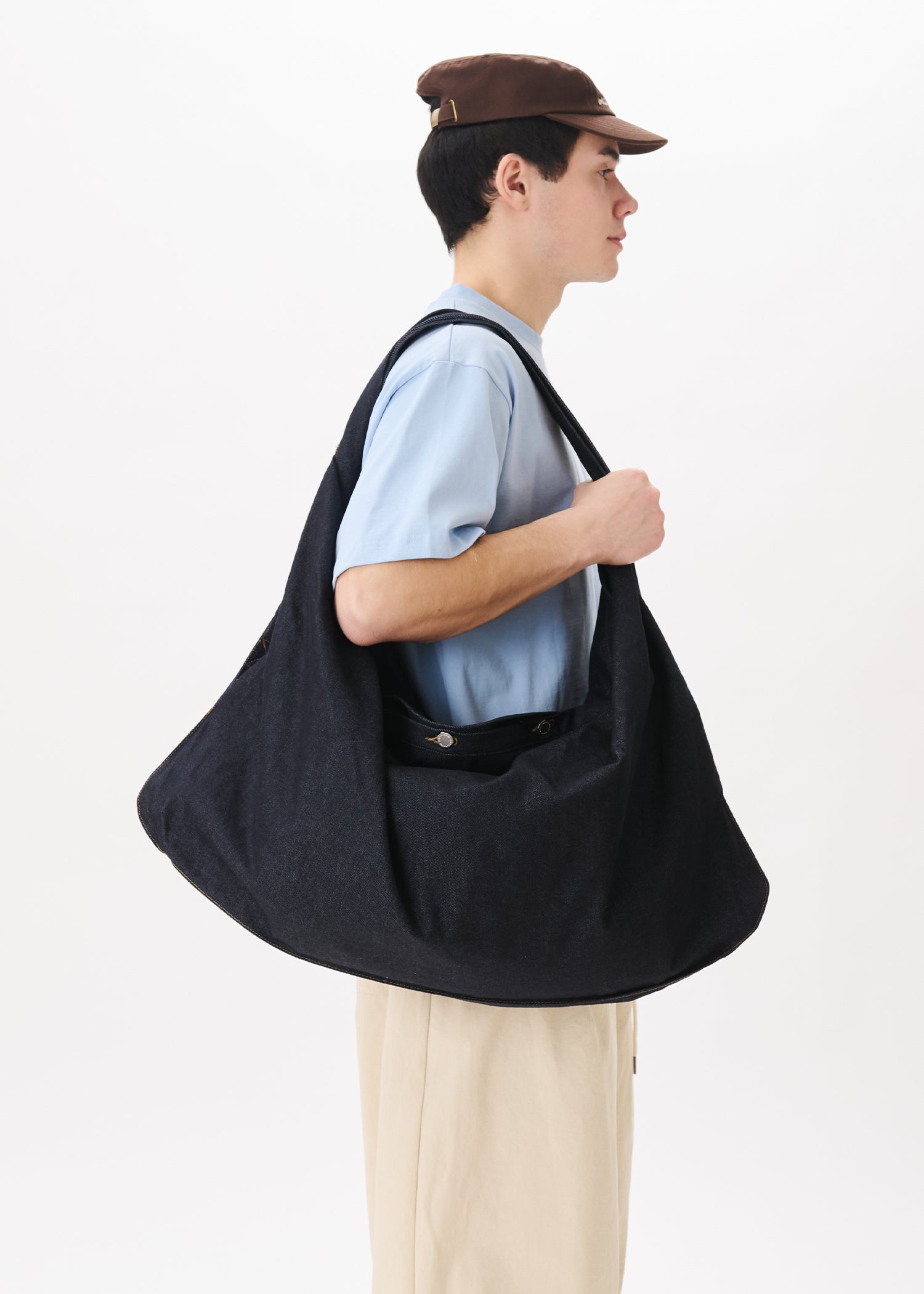 Sac en denim brut à trois voies