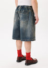 Short en jean à demi-pinces