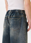 Short en jean à demi-pinces