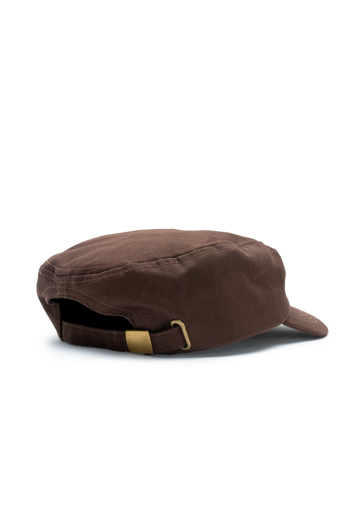 Black Cotton Military Cadet Flat Top Hat - Adjustable, Washed Cap, One Size