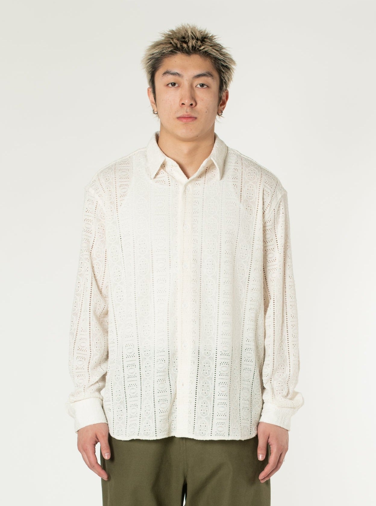 Lace Button-up Shirt