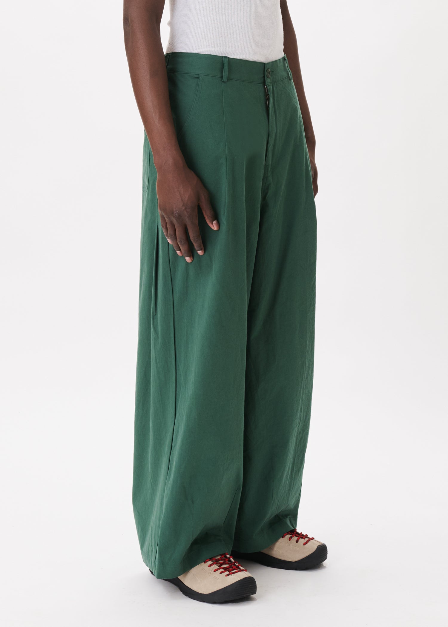 Back-pleat Cotton Trousers