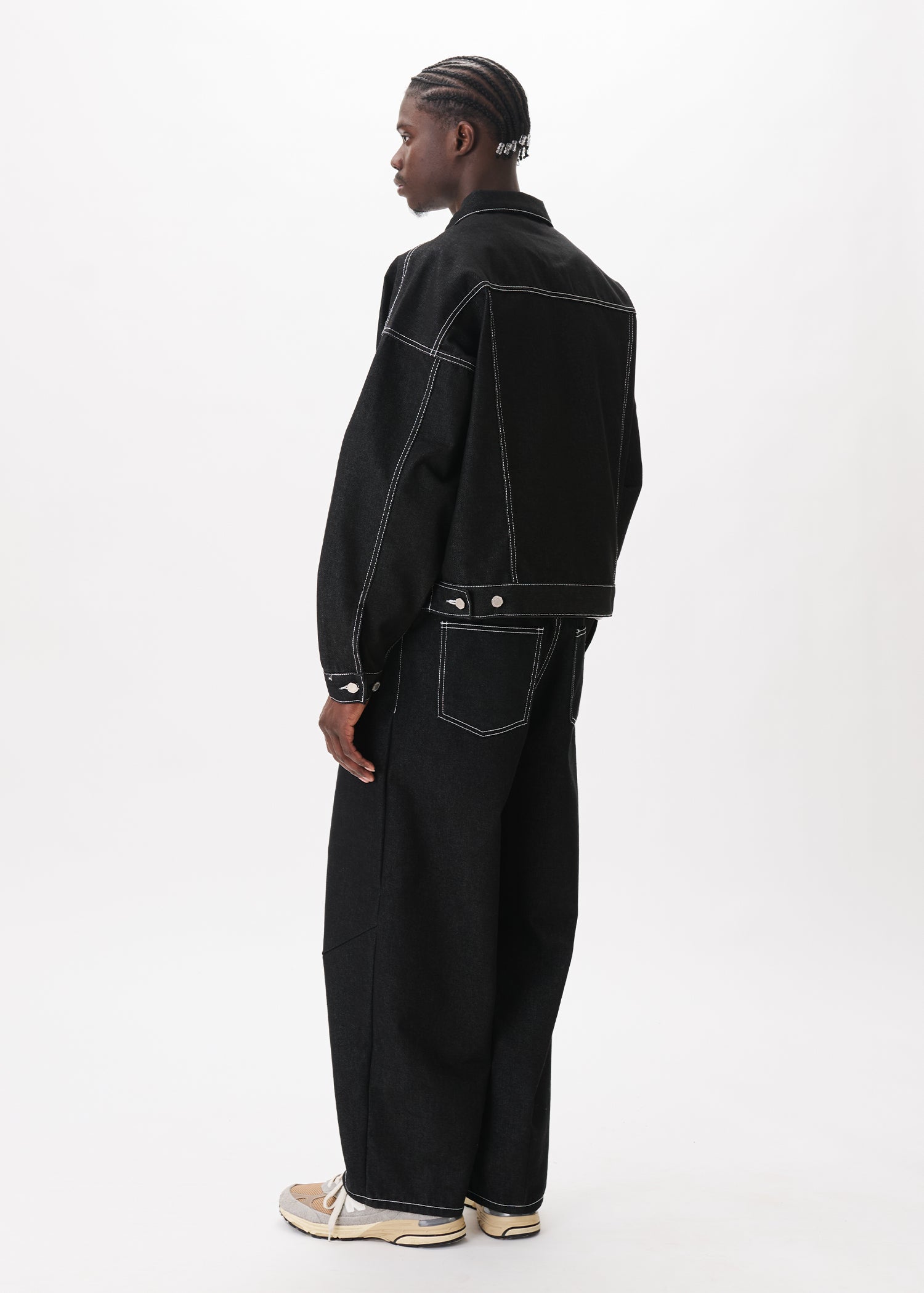 ブラードクロージング DENIM JACKET DENIM PANTSブラック Raw Denim In-stitch Jacket – Estudio Niksen