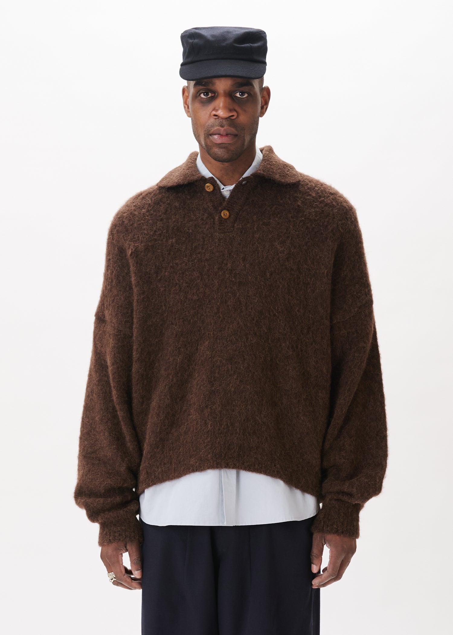 Pull polo en alpaga