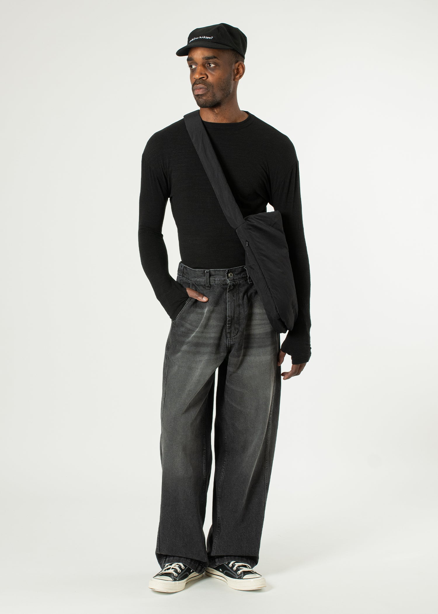 estudio niksen ダークデニム ワイドパンツ Raw Denim In-stitch Jeans – Estudio Niksen