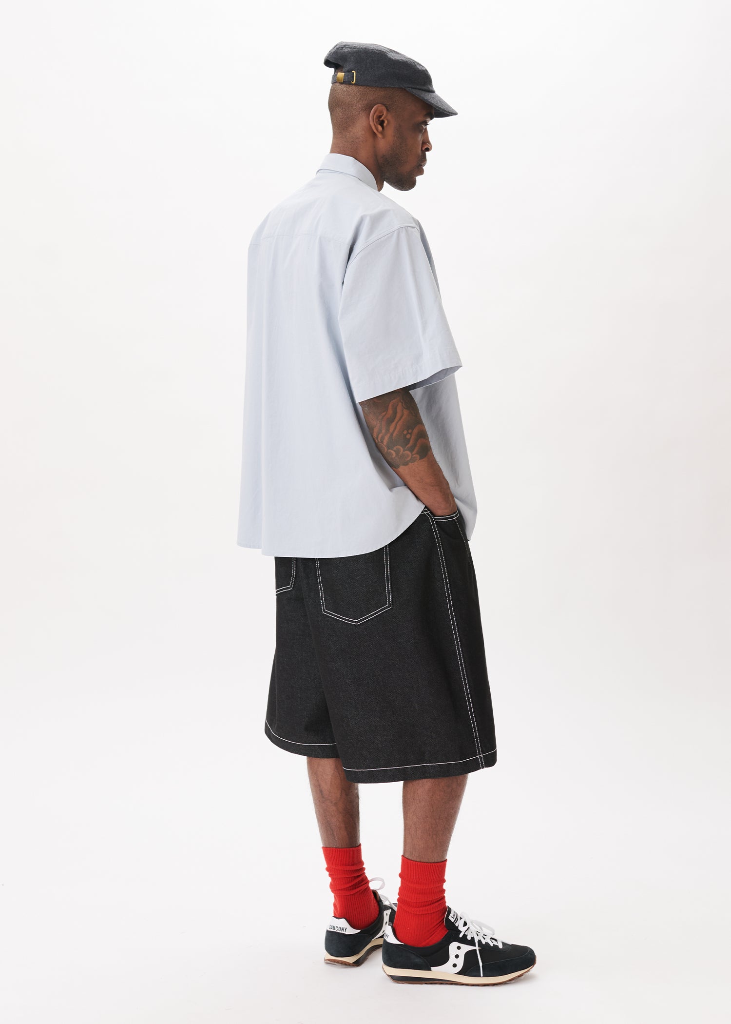 Half-dart Raw Denim Shorts