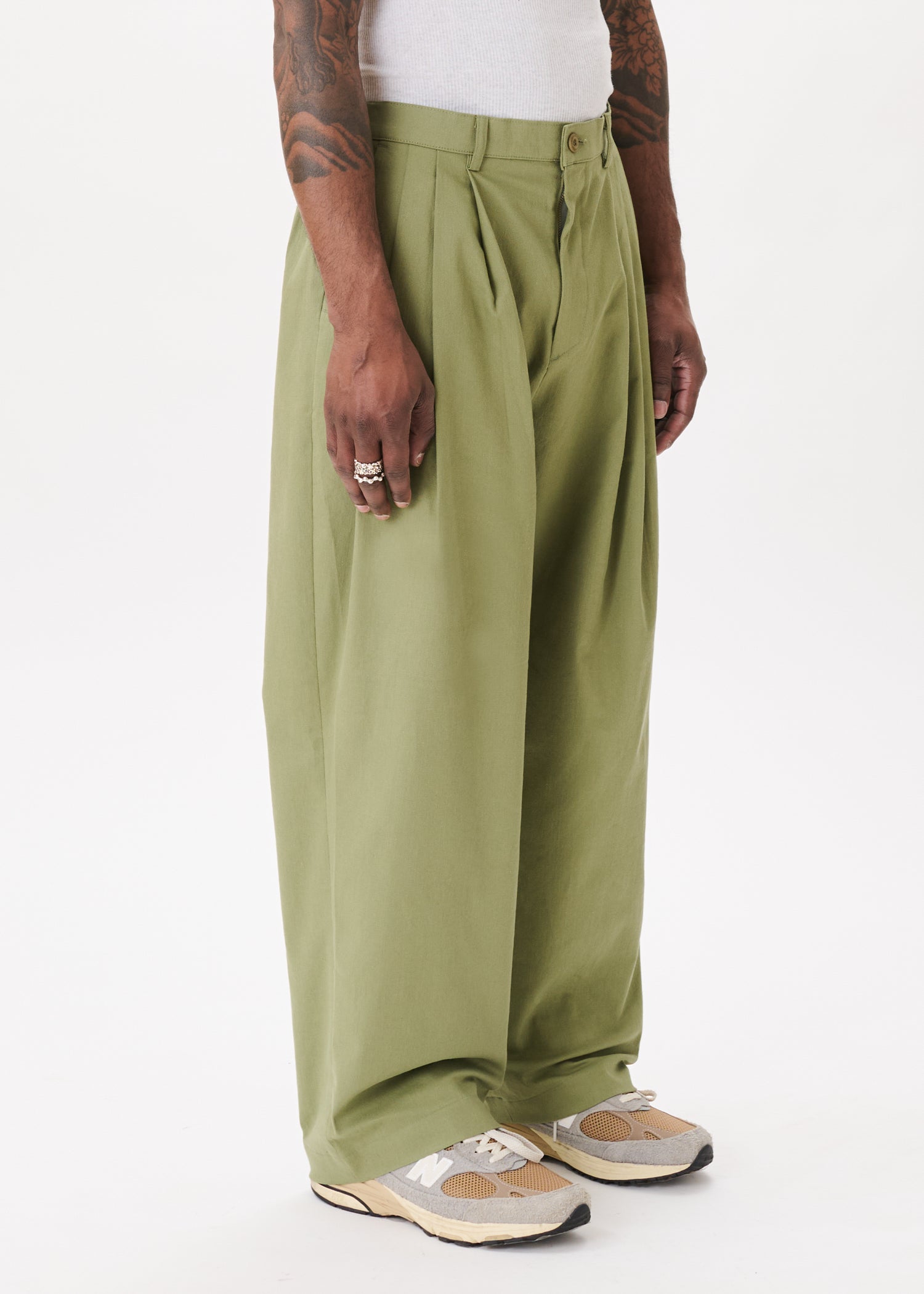 Pintuck Cotton Trousers