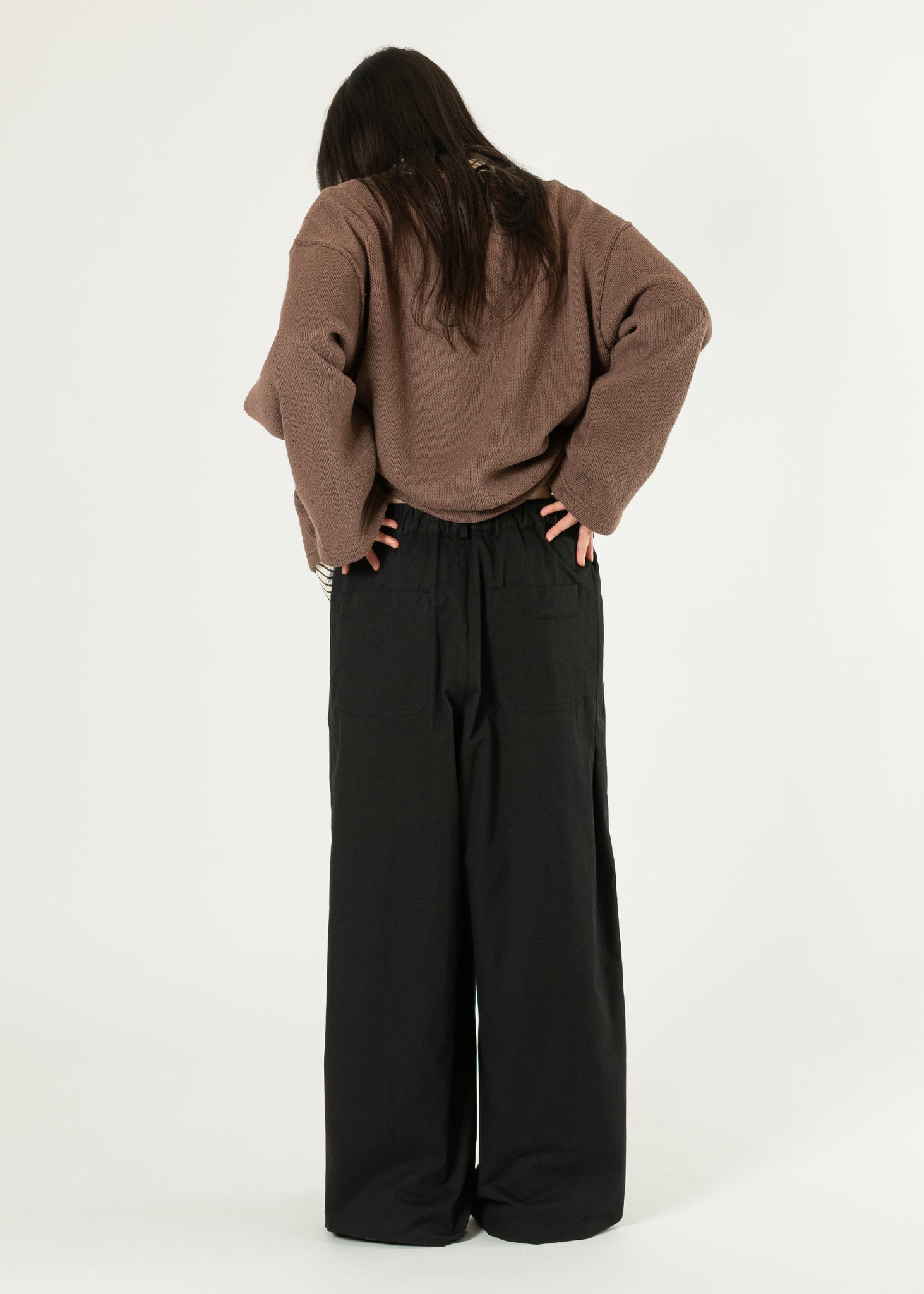 Pantalon en coton à plis arrière
