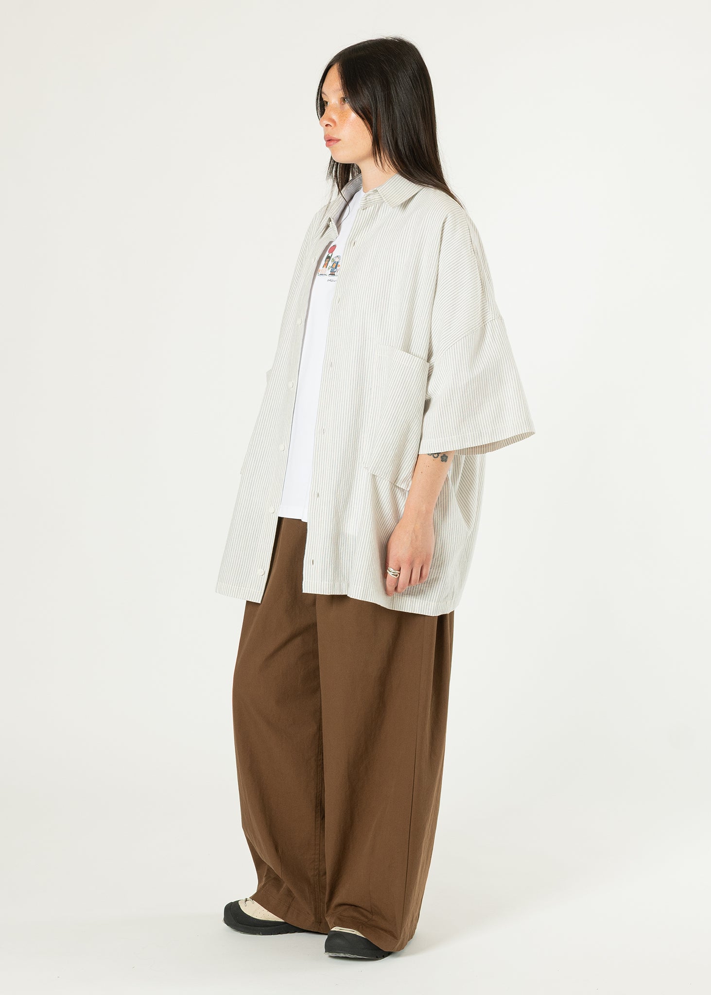 Back-pleat Cotton Trousers