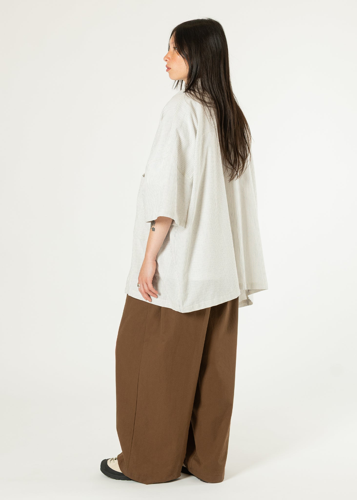 Back-pleat Cotton Trousers