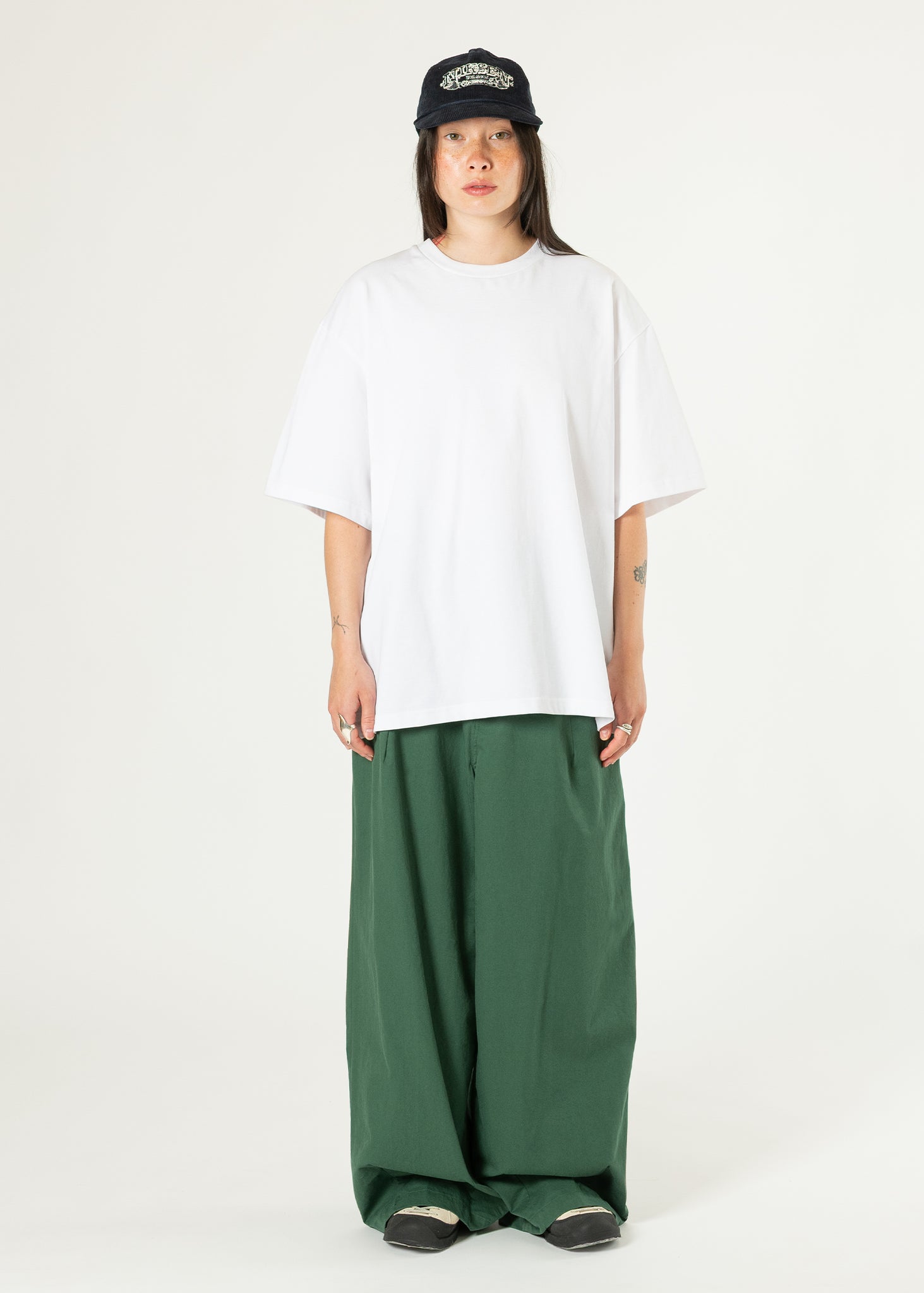 Back-pleat Cotton Trousers