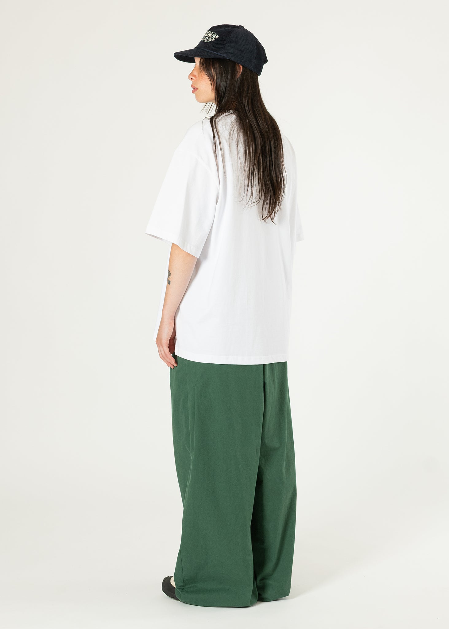 Back-pleat Cotton Trousers