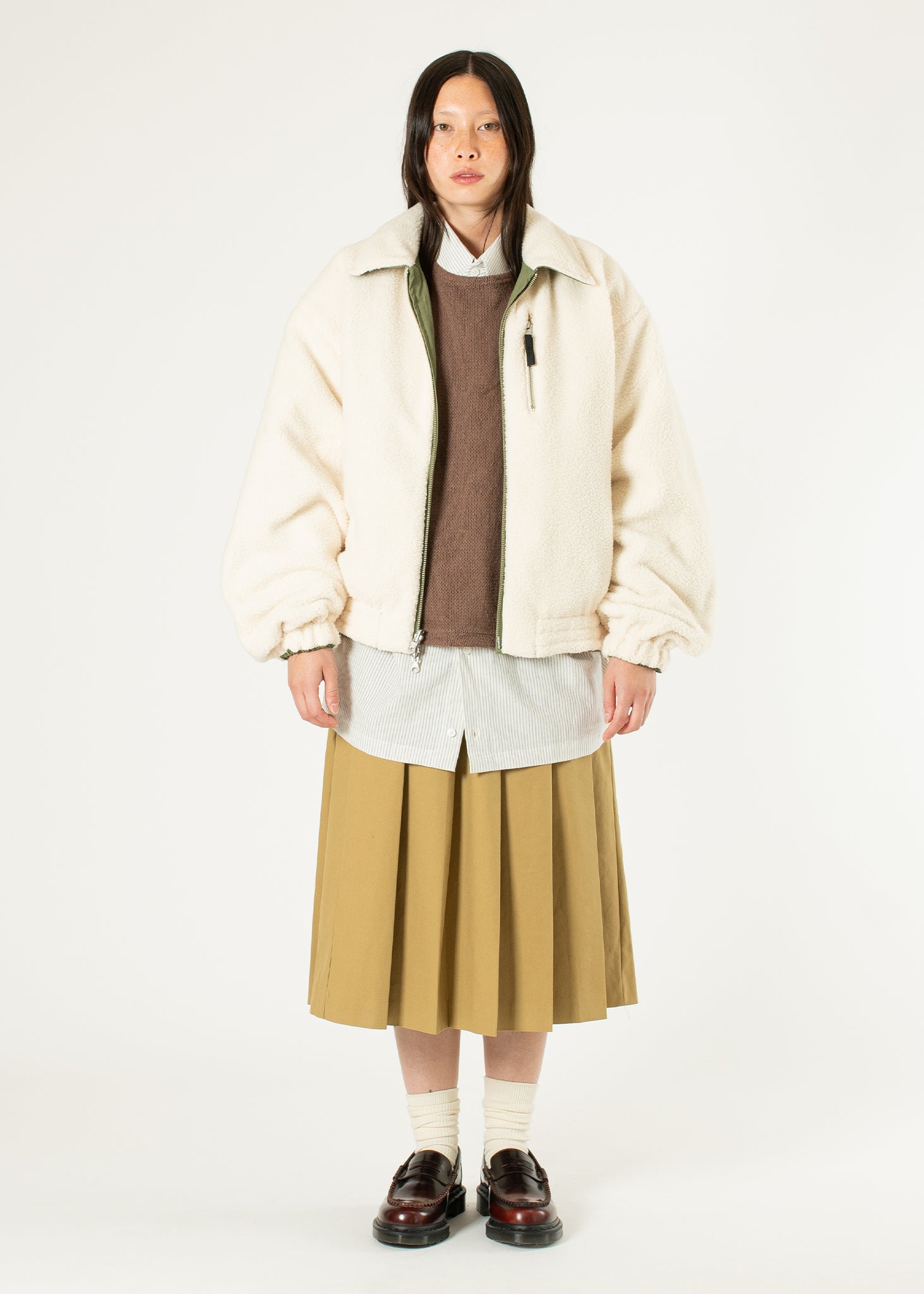 Pleated Cotton Skirt