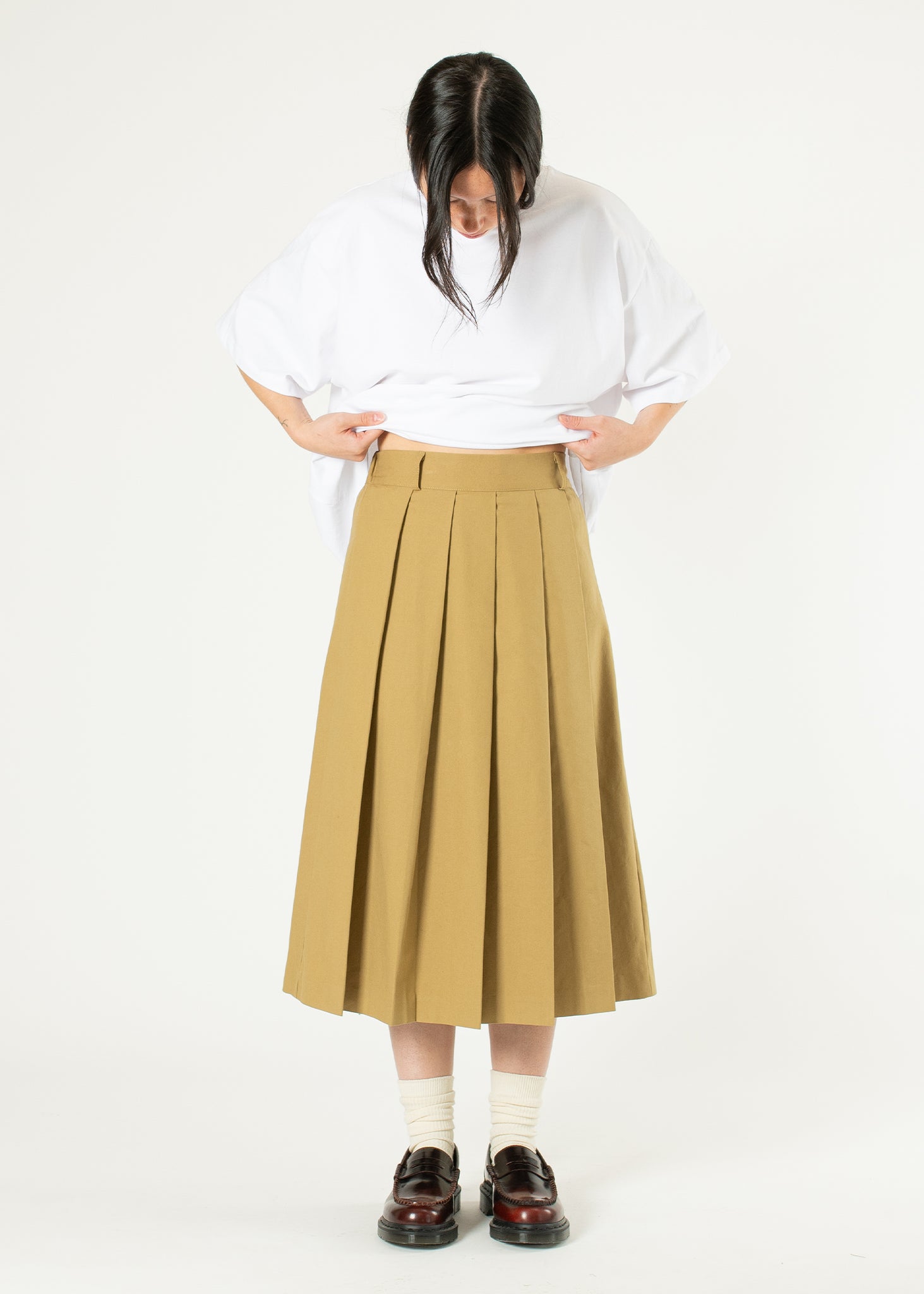 Pleated Cotton Skirt