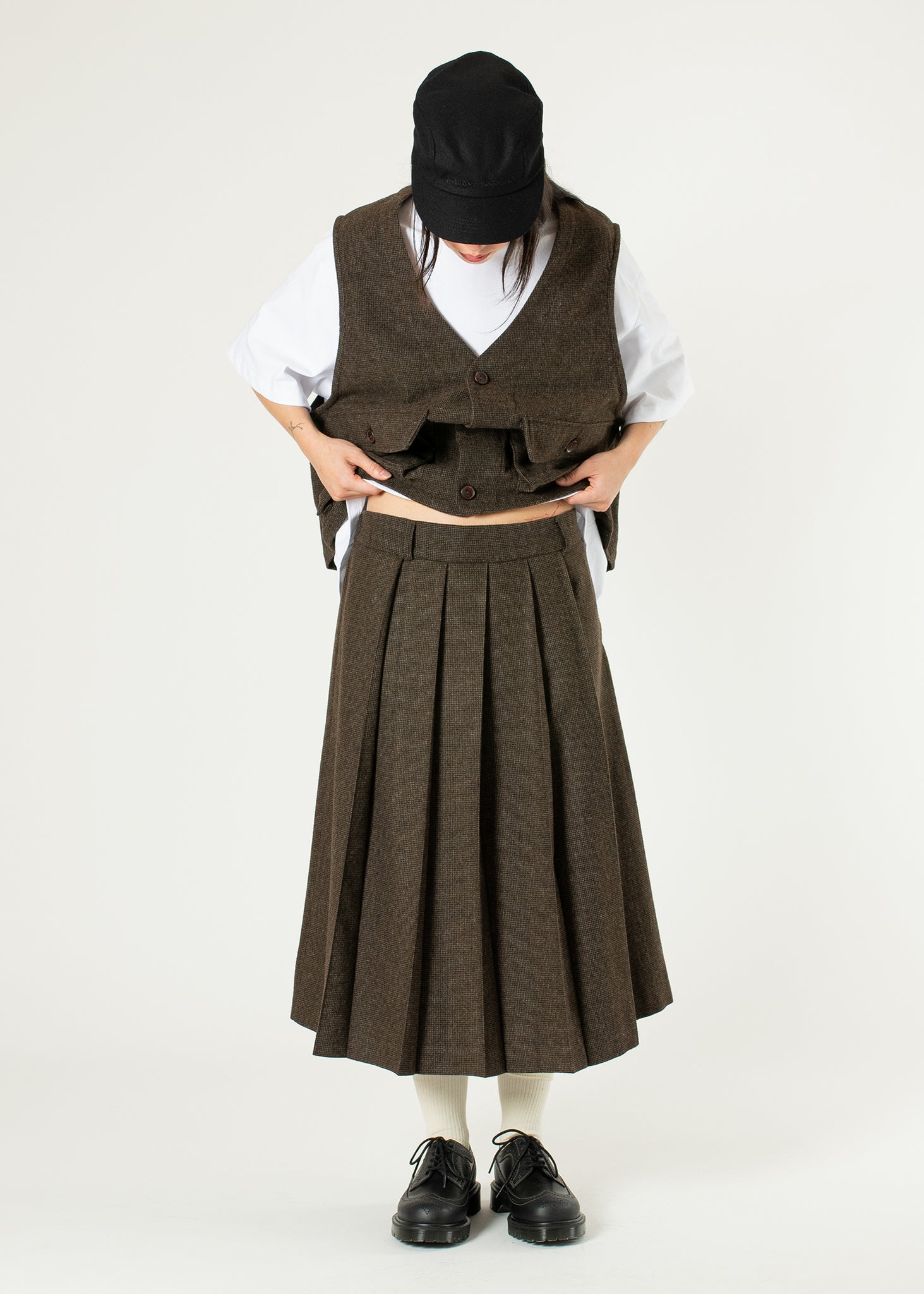 Pleated Suit Skirt