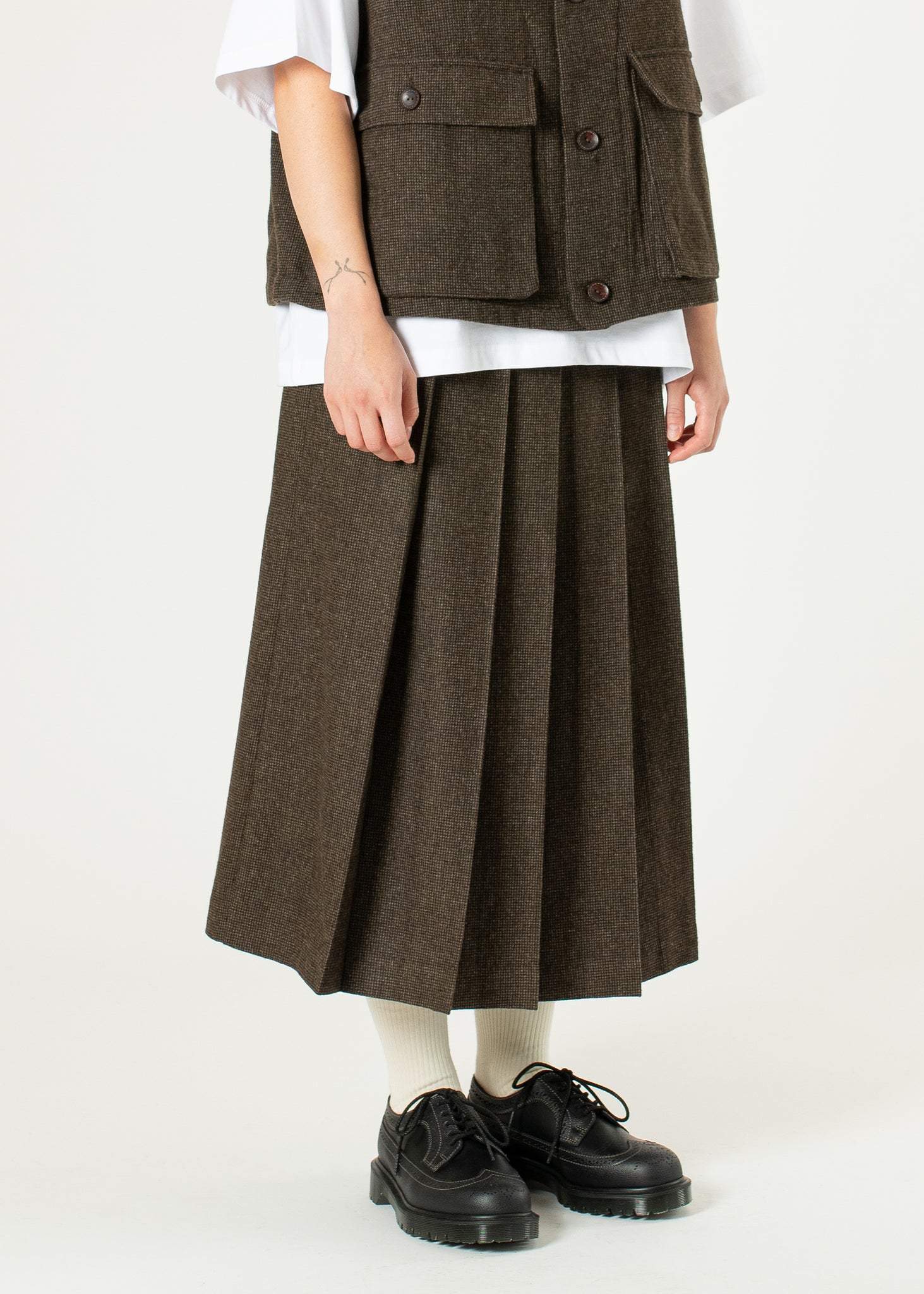 Pleated Suit Skirt