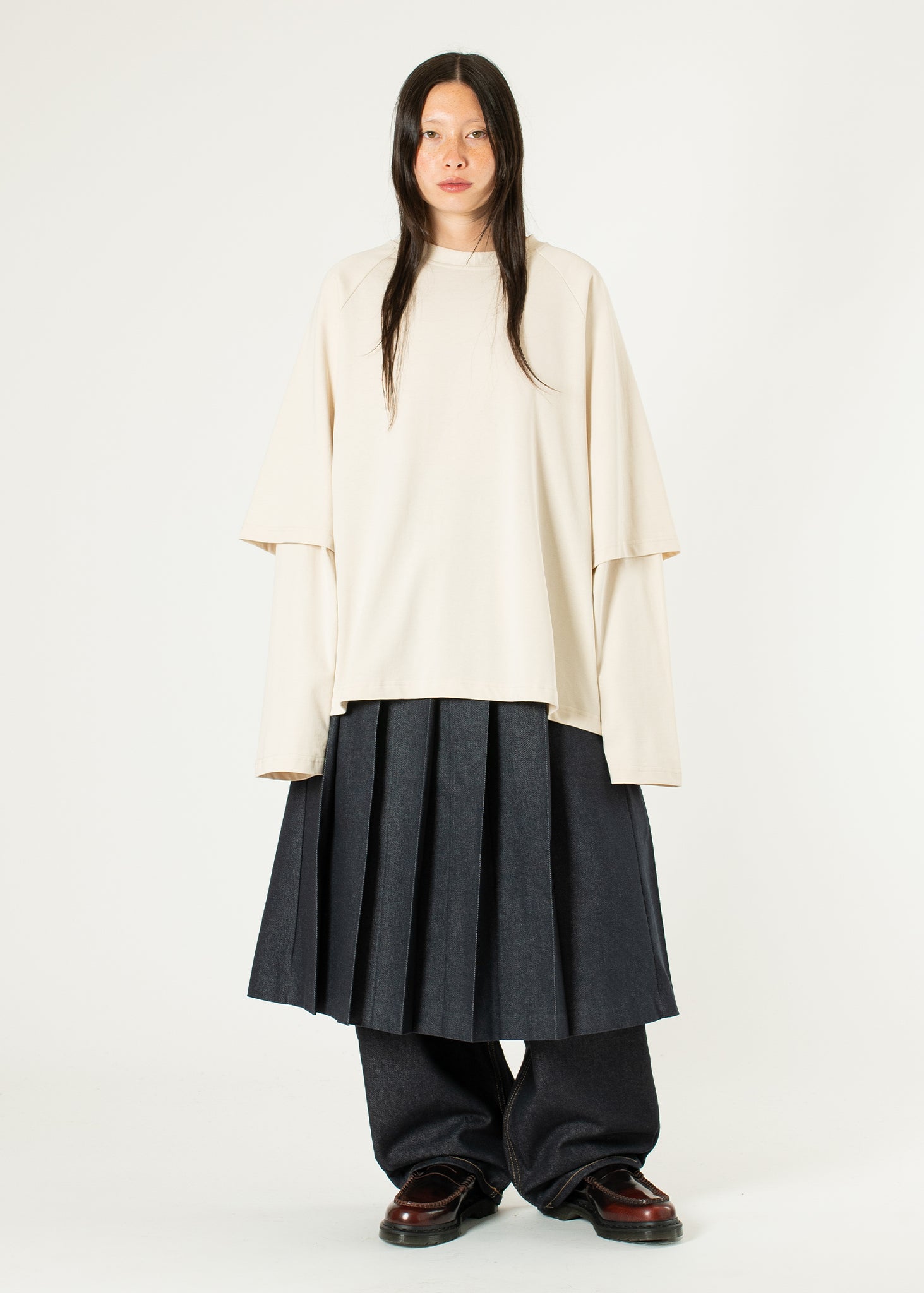 Jupe plissée en coton