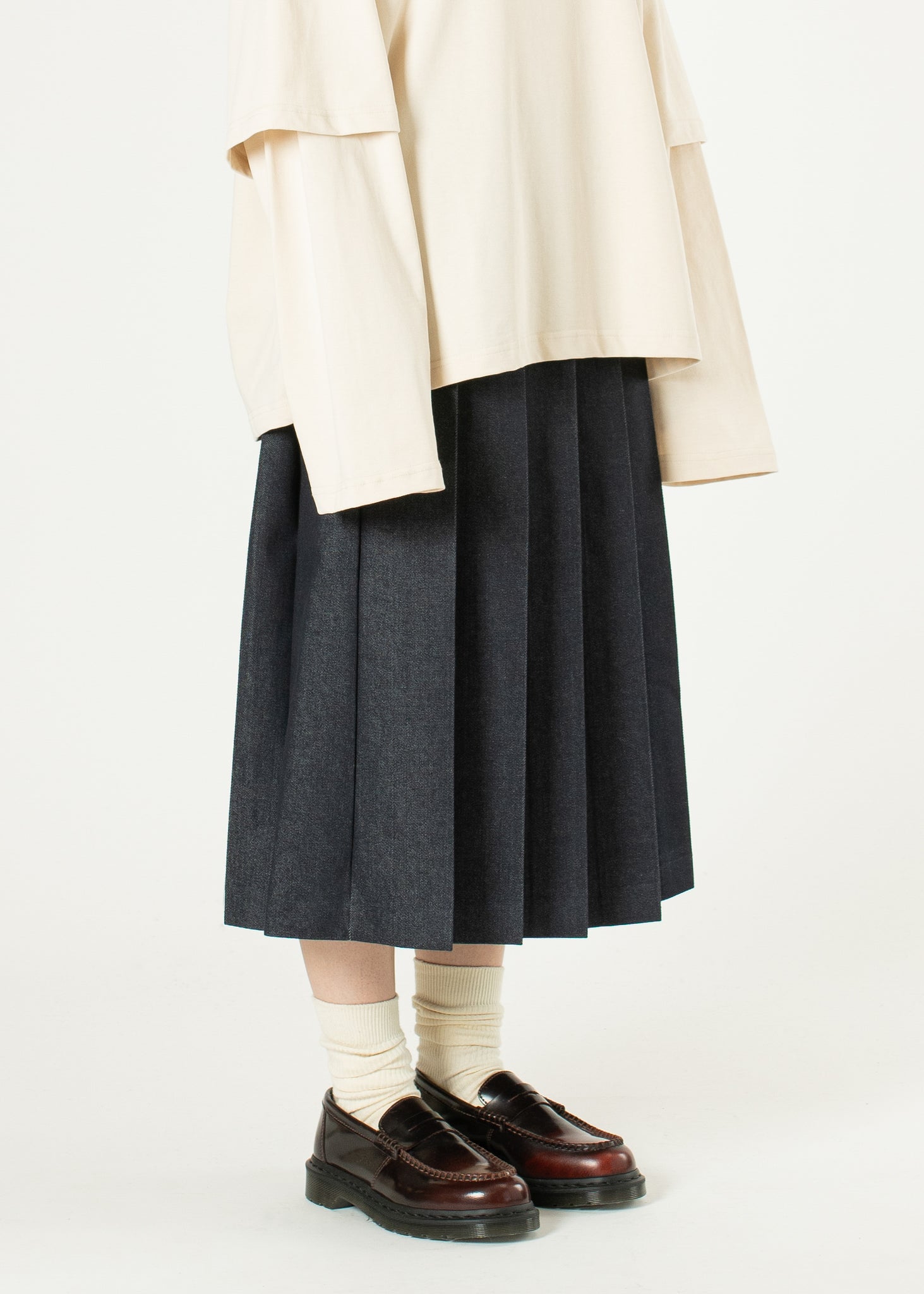 Jupe plissée en coton
