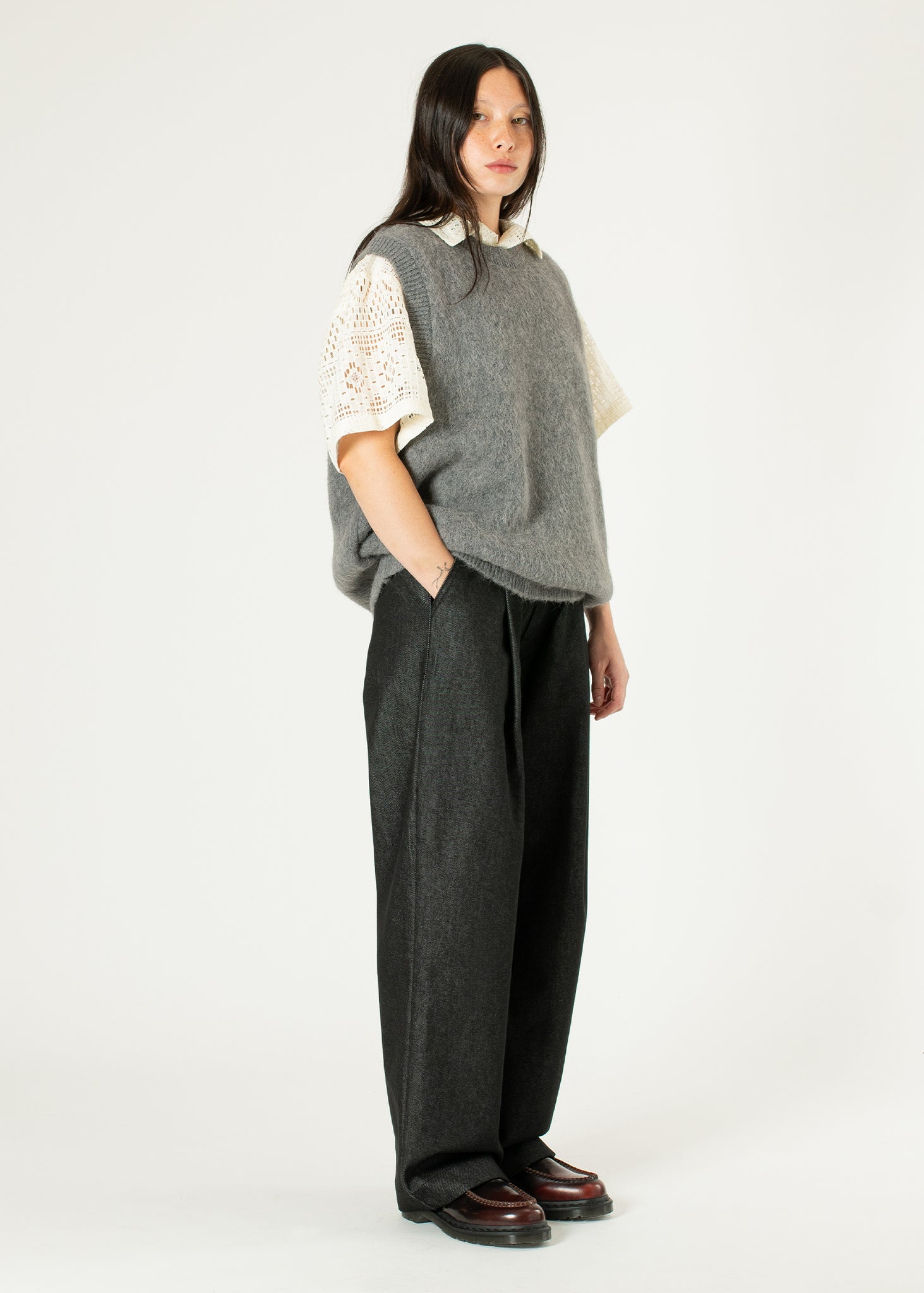 Gilet en tricot d'alpaga