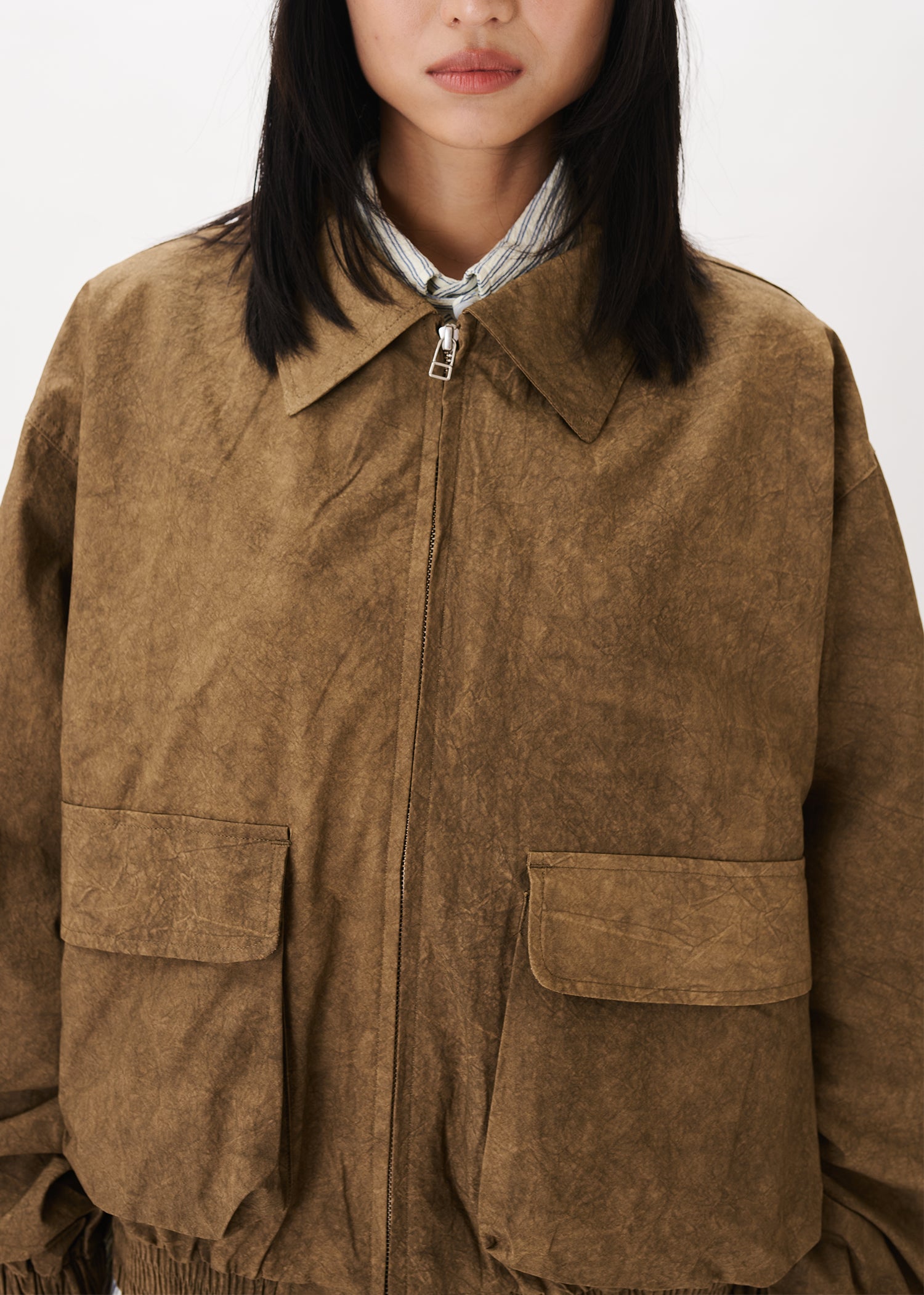 Acid-wash Bomber Jacket