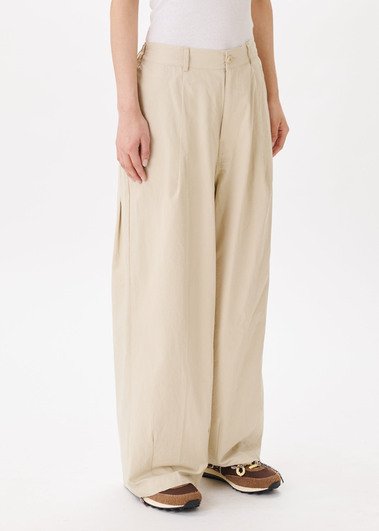 Back-pleat Cotton Trousers