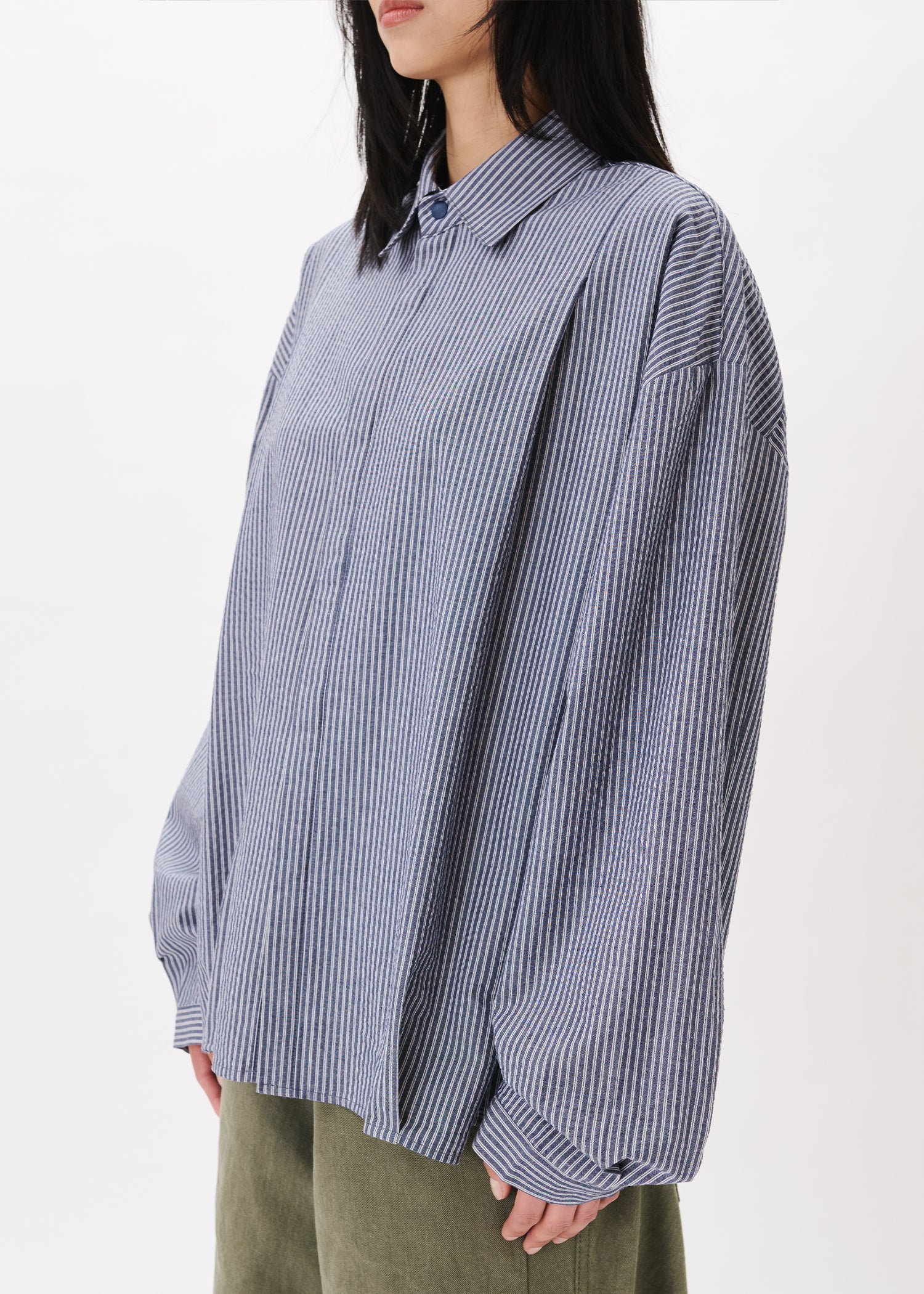 Boxy Pleated Shirt