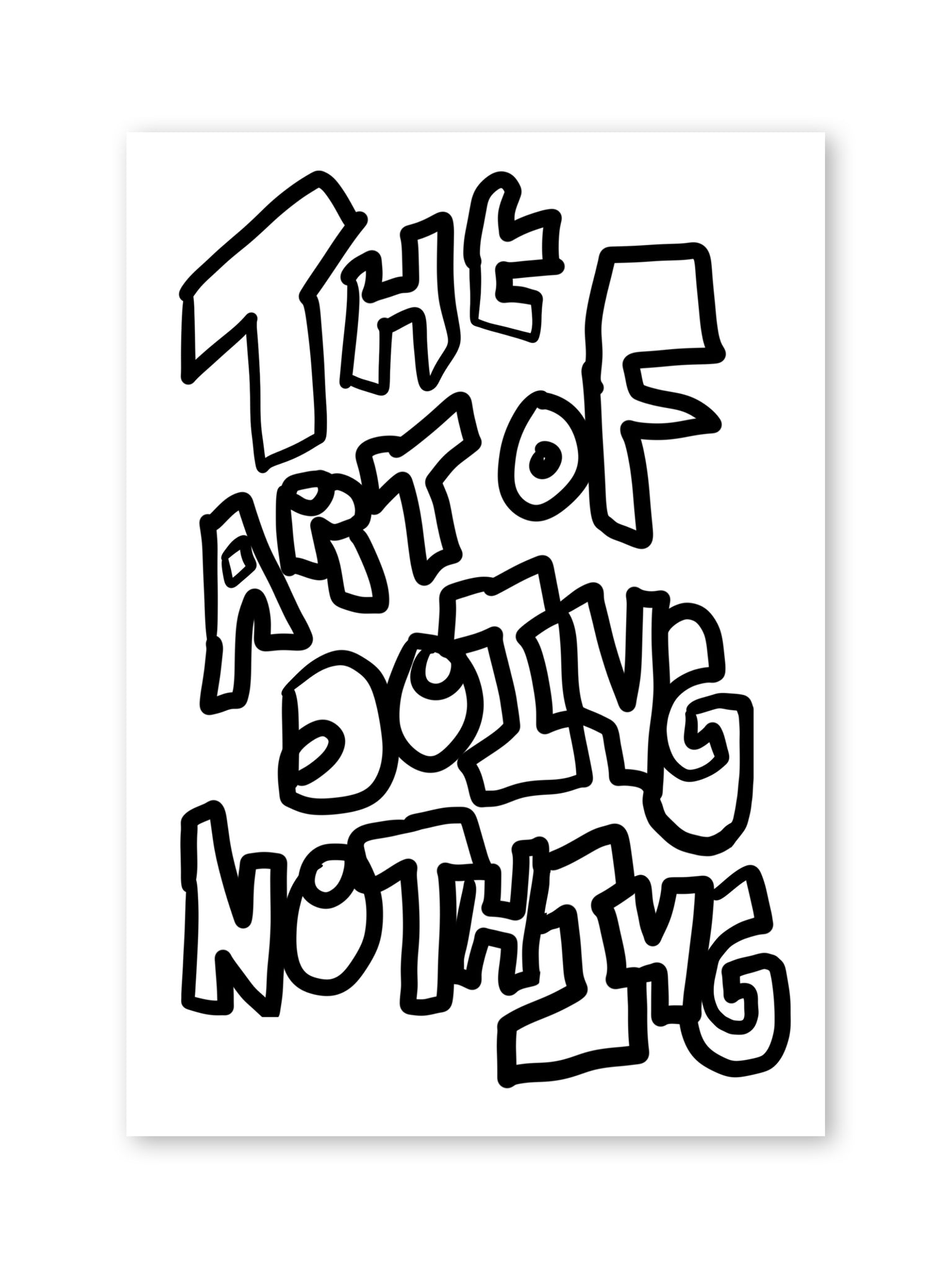 "L'art de ne rien faire" Doodle Print