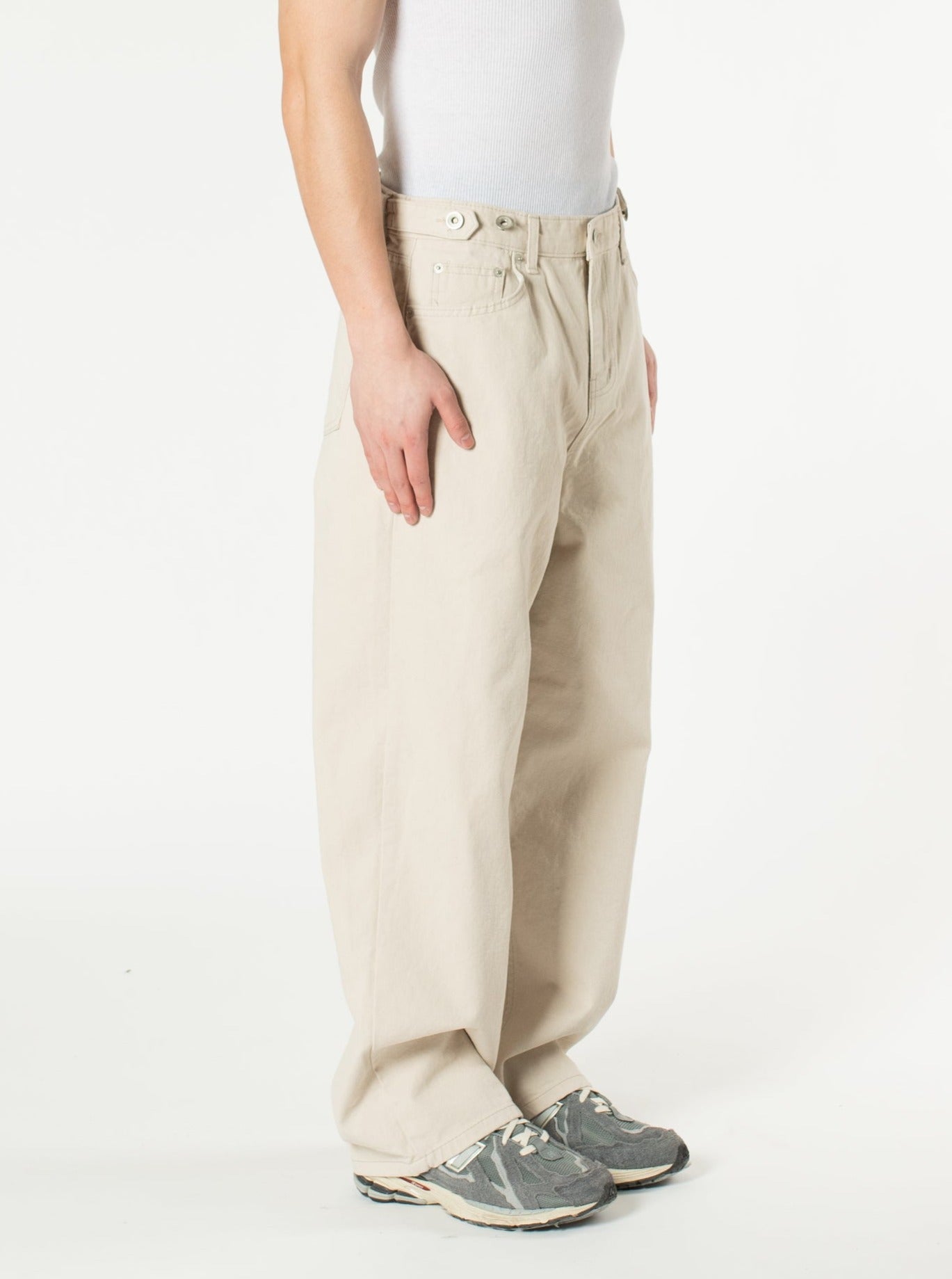 Side-button Denim Trousers