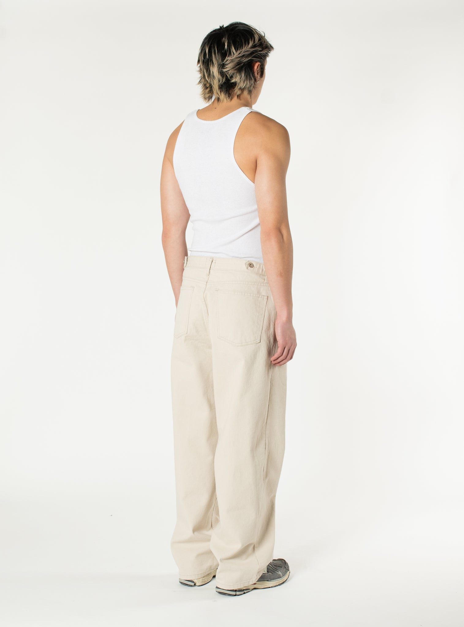 Side-button Denim Trousers
