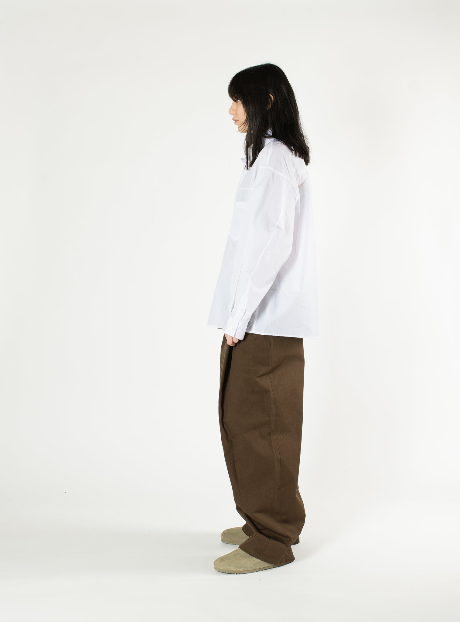 Single-fold Wide Trousers