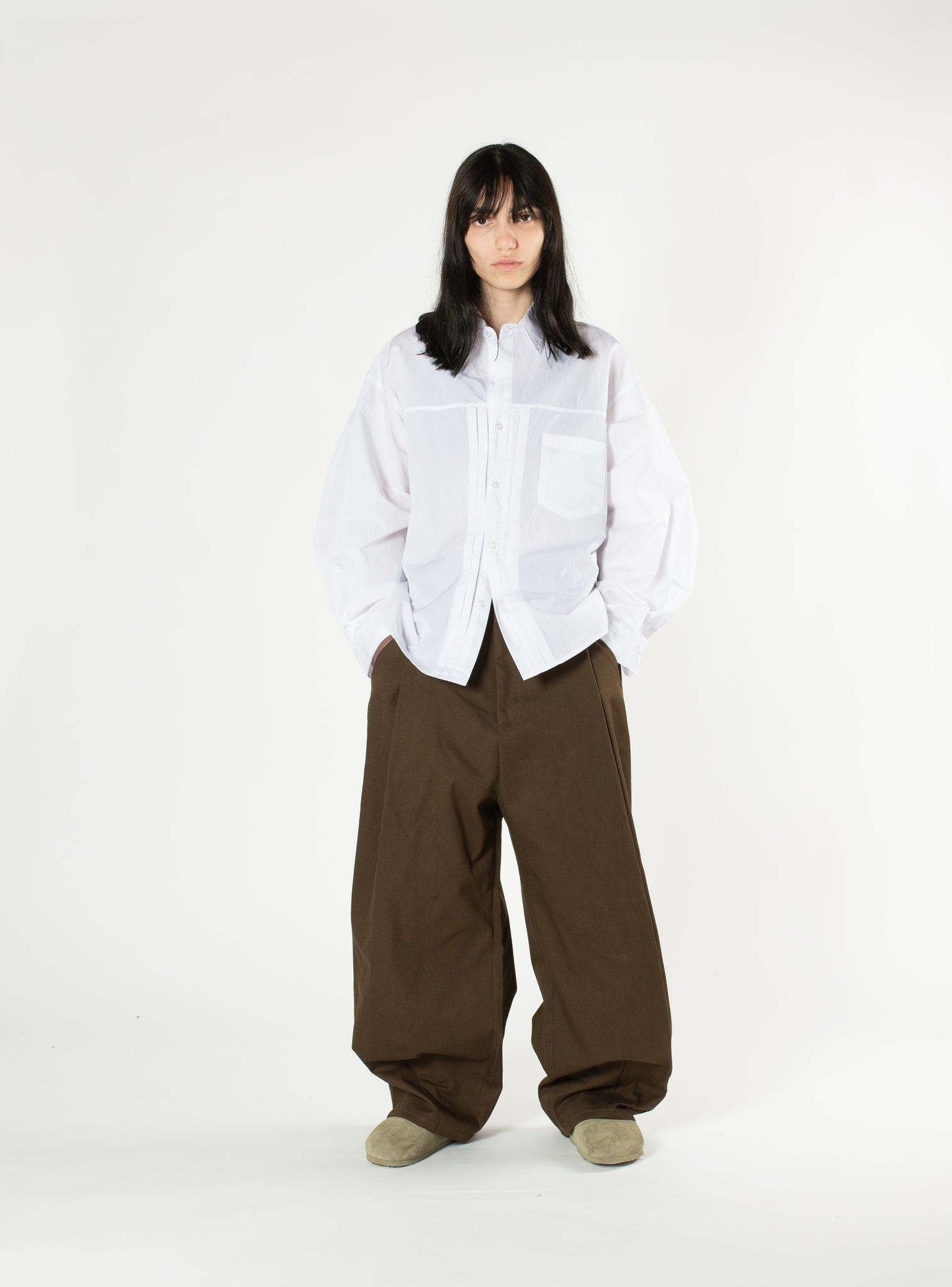 Single-fold Wide Trousers