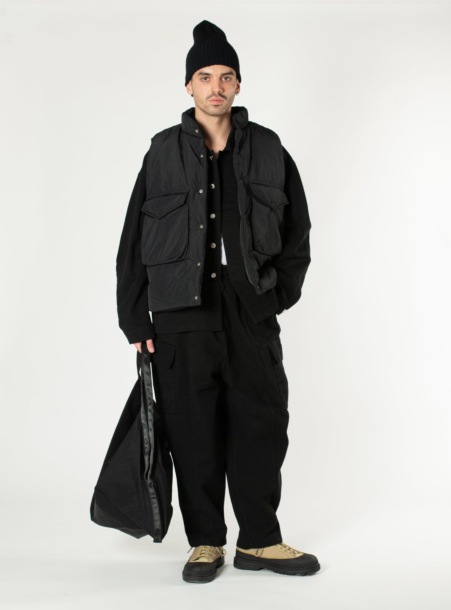 Tapered Cargo Wide Pants